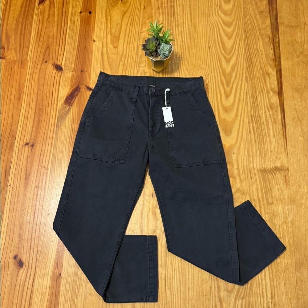 NWT NSF Clothing Utility Cargo Utilitarian Black Pants Button Fly Women’s SZ 25